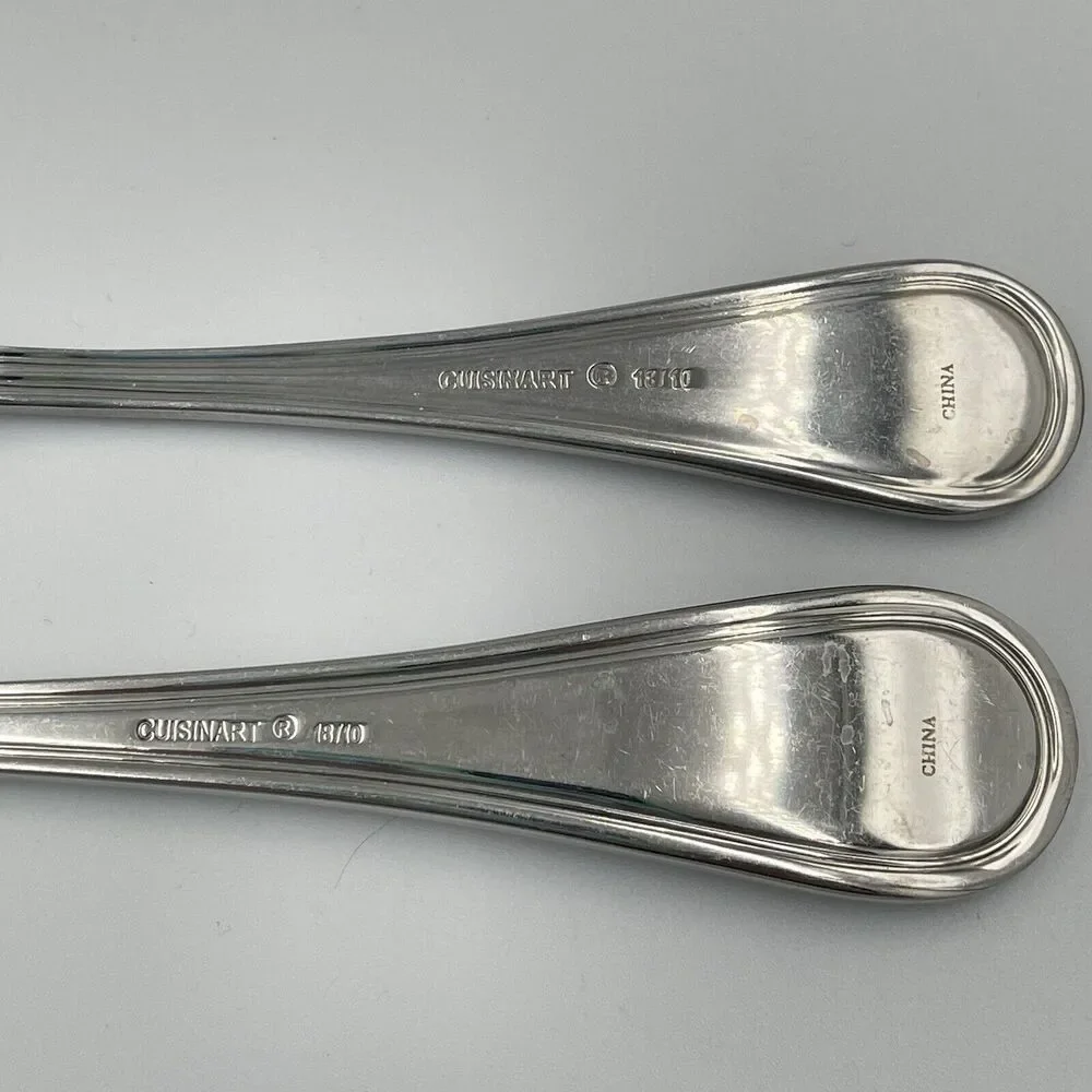Cuisinart Stratford Glossy 18/10 Stainless Cold Meat Fork Flat Butter Knife Lot